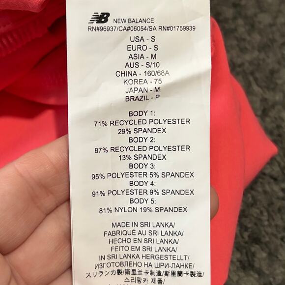 New Balance Bandier Tight Leggings Small Pink High Rise Sustainable Vibrant NWT - Picture 9 of 10